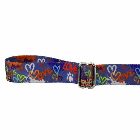 2Hounds Design Love Graffiti Blue Dog Leash 6' - Poudre Pet & Feed Supply 3